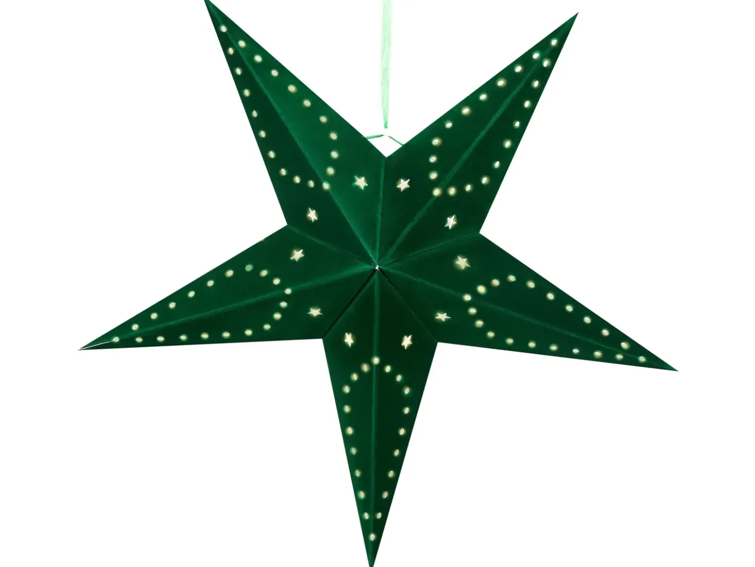 Set di 2 decorazioni da appendere LED MOTTI Stella 60 cm Verde smeraldo