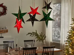Set di 2 decorazioni da appendere LED MOTTI Stella 60 cm Verde smeraldo