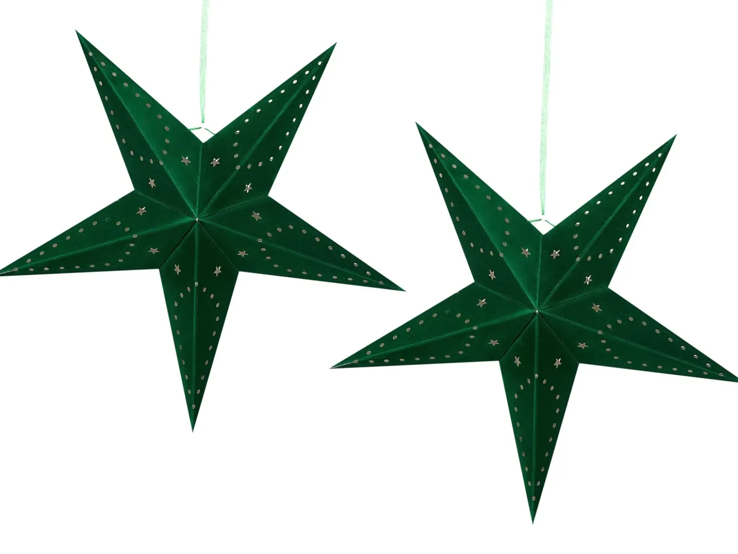 Set di 2 decorazioni da appendere LED MOTTI Stella 60 cm Verde smeraldo