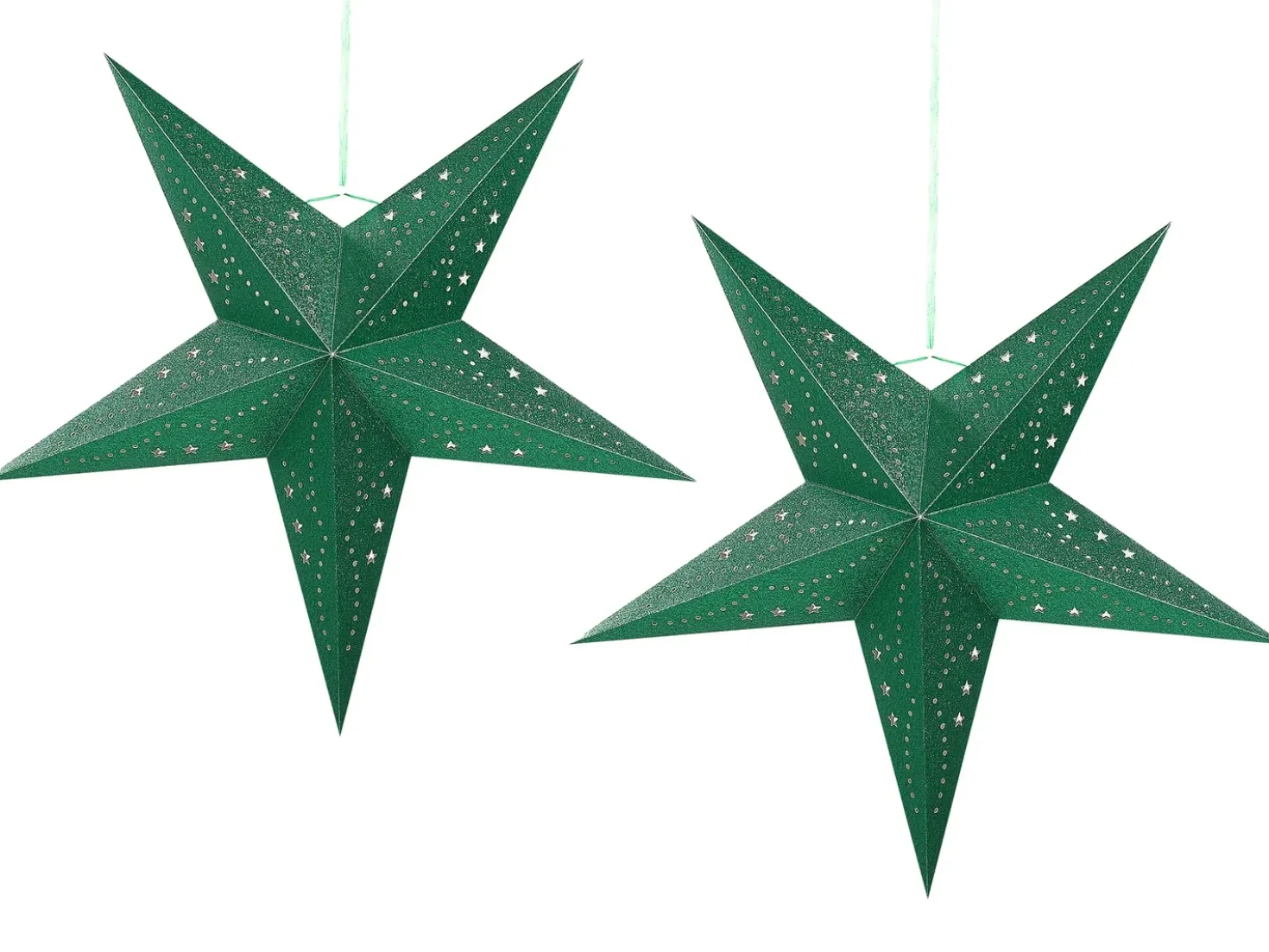 Set di 2 decorazioni da appendere LED MOTTI Stella 60 cm Verde smeraldo