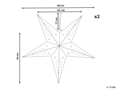 Set di 2 decorazioni da appendere LED MOTTI Stella 60 cm Verde smeraldo