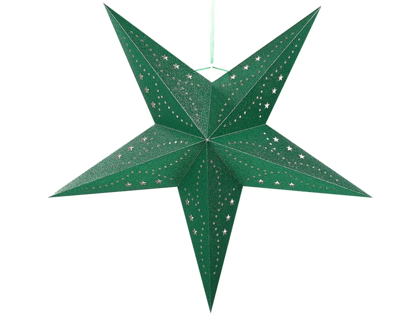 Set di 2 decorazioni da appendere LED MOTTI Stella 60 cm Verde smeraldo