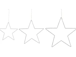 Set di 3 decorazioni da appendere LED KUNNARI Stella 50/40/30 cm Argento