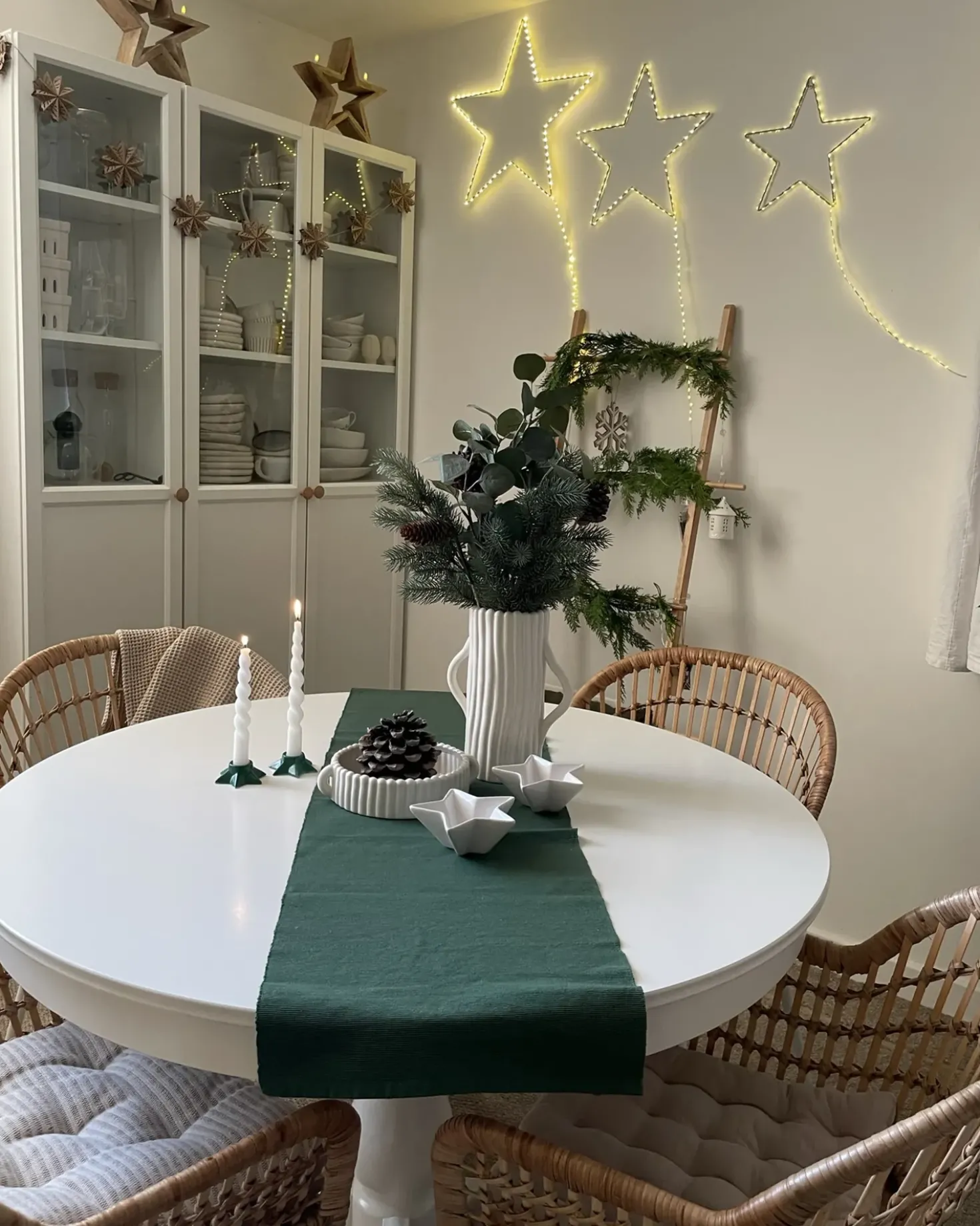 Set di 3 decorazioni da appendere LED KUNNARI Stella 50/40/30 cm Argento
