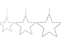 Set di 3 decorazioni da appendere LED KUNNARI Stella 50/40/30 cm Argento
