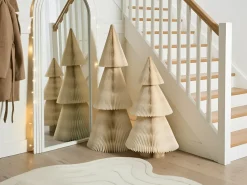 Set di 2 decorazioni natalizie VEFSNA Albero di Natale 90/122 cm Beige