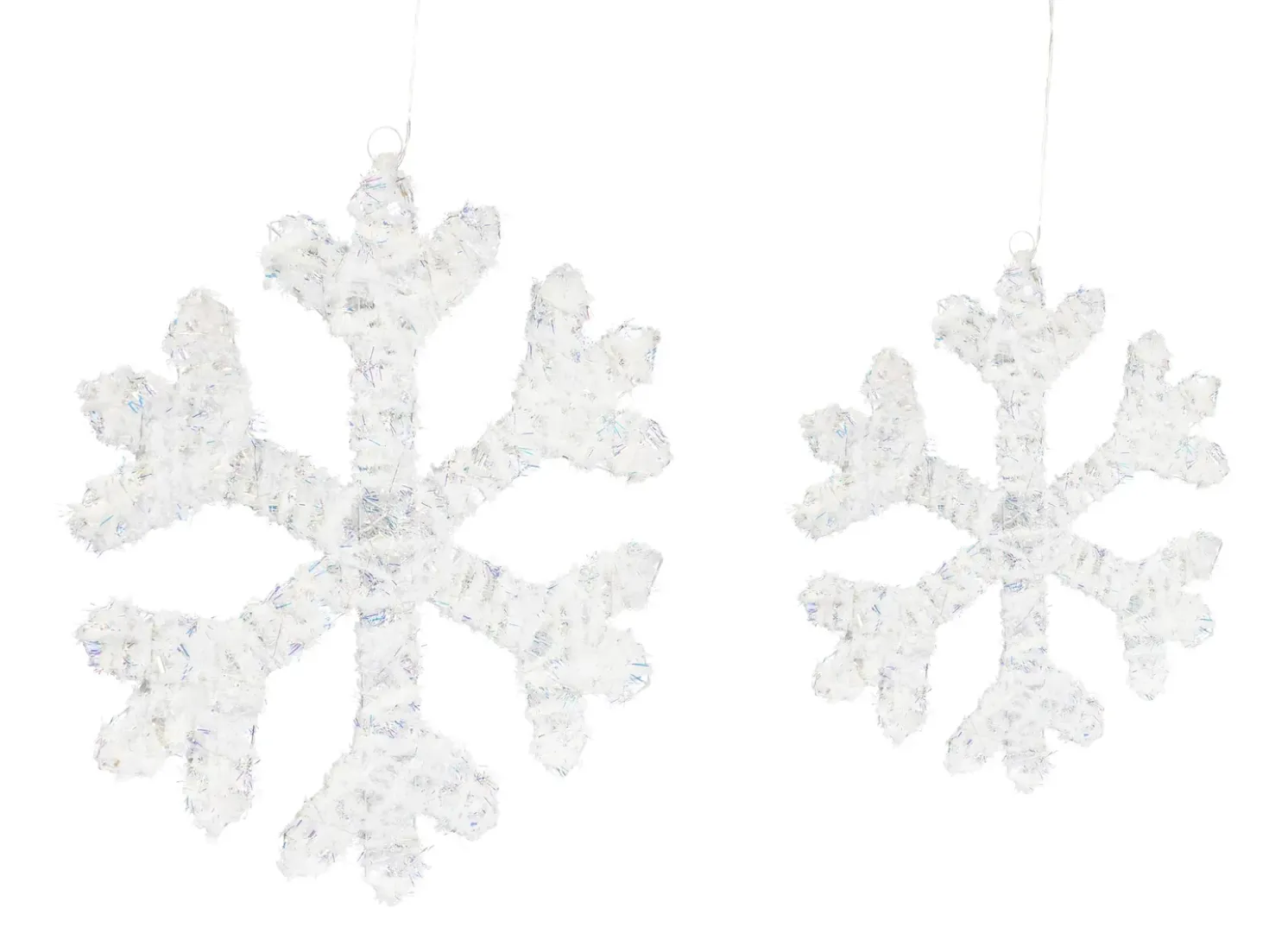 Set di 2 decorazioni natalizie LED GURRE Fiocco di neve 40/50 cm Bianco