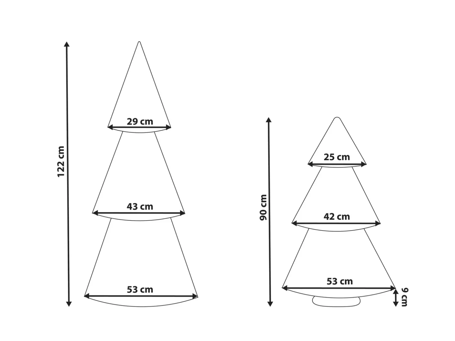Set di 2 decorazioni natalizie VEFSNA Albero di Natale 90/122 cm Beige/Verde