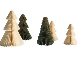 Set di 5 decorazioni natalizie VORMA Albero di Natale 25 cm Beige/Verde