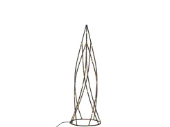 Set di 2 decorazioni natalizie LED NEIDEN Albero di Natale 52/38 cm Argento
