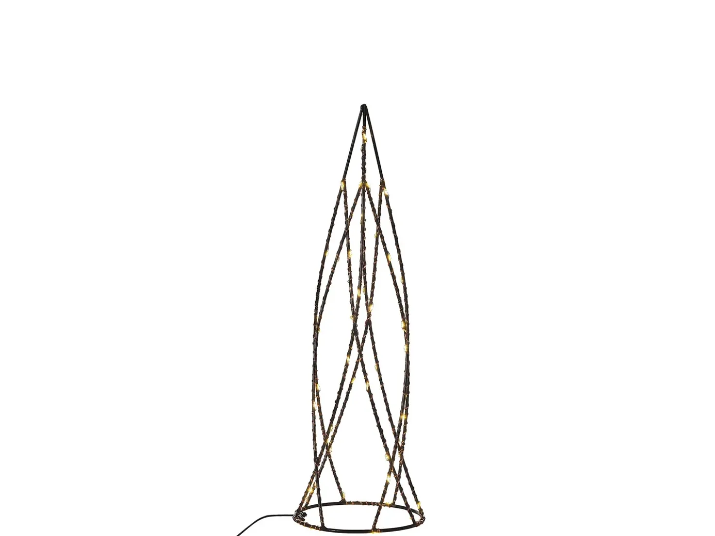 Set di 2 decorazioni natalizie LED NEIDEN Albero di Natale 52/38 cm Argento