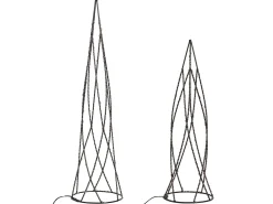 Set di 2 decorazioni natalizie LED NEIDEN Albero di Natale 52/38 cm Argento
