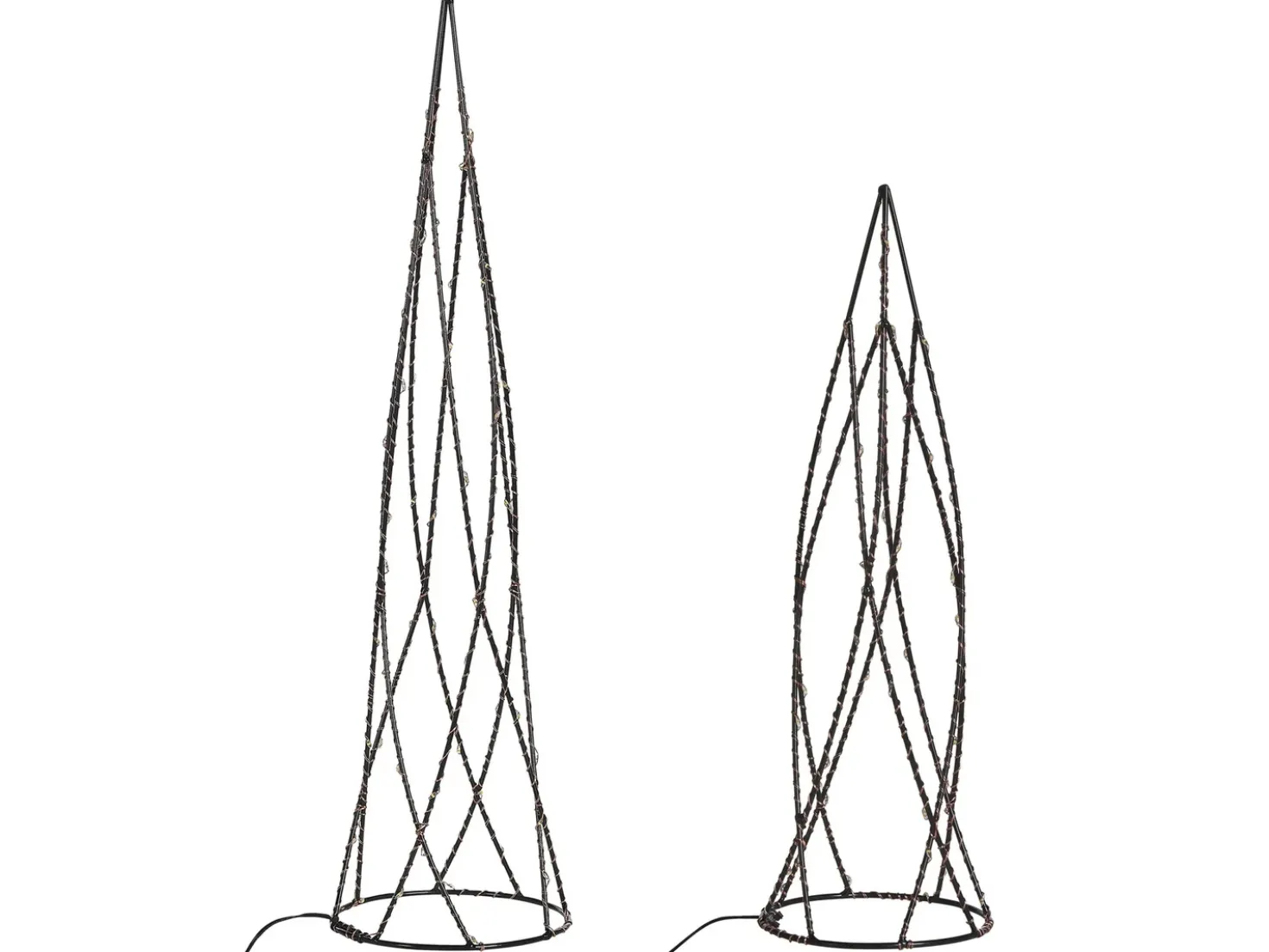 Set di 2 decorazioni natalizie LED NEIDEN Albero di Natale 52/38 cm Argento
