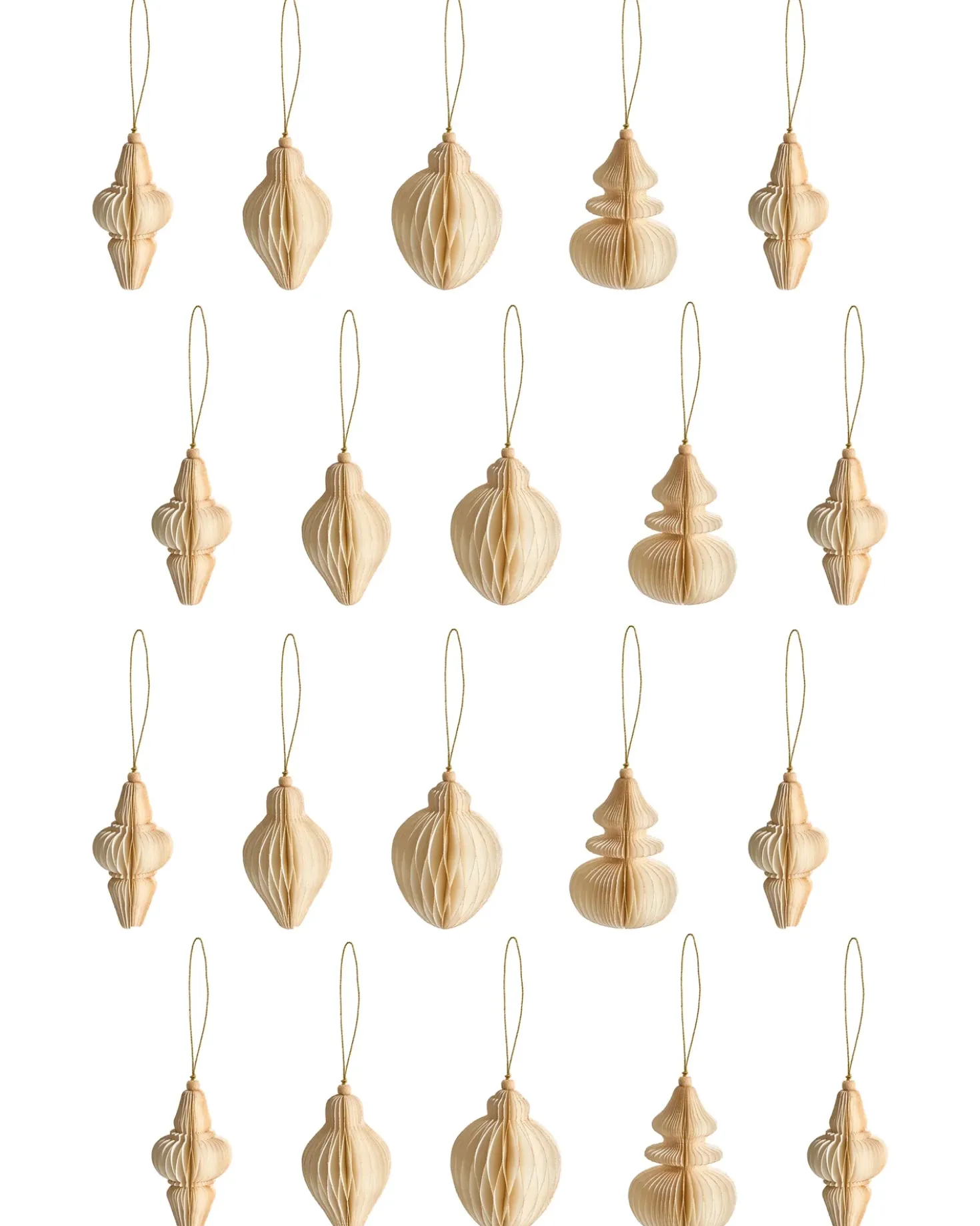 Set di 20 decorazioni per l'albero di Natale ALTAELVA Carta Beige