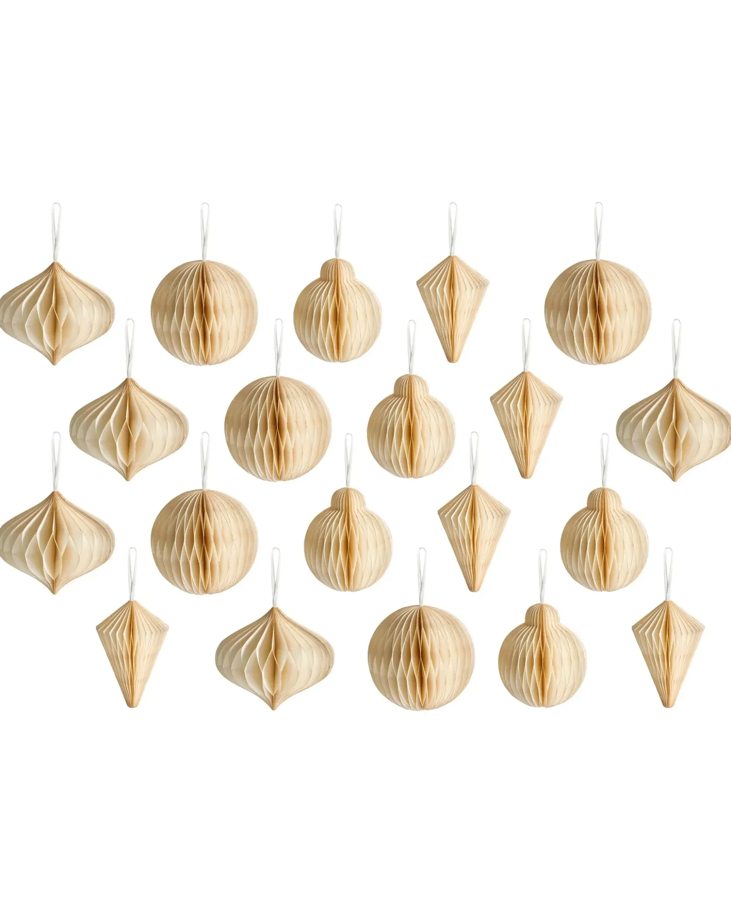 Set di 20 decorazioni per l'albero di Natale JOLSTRA Carta Beige