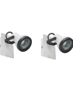 Set di 2 faretti BARO Regolabile Metallo Bianco