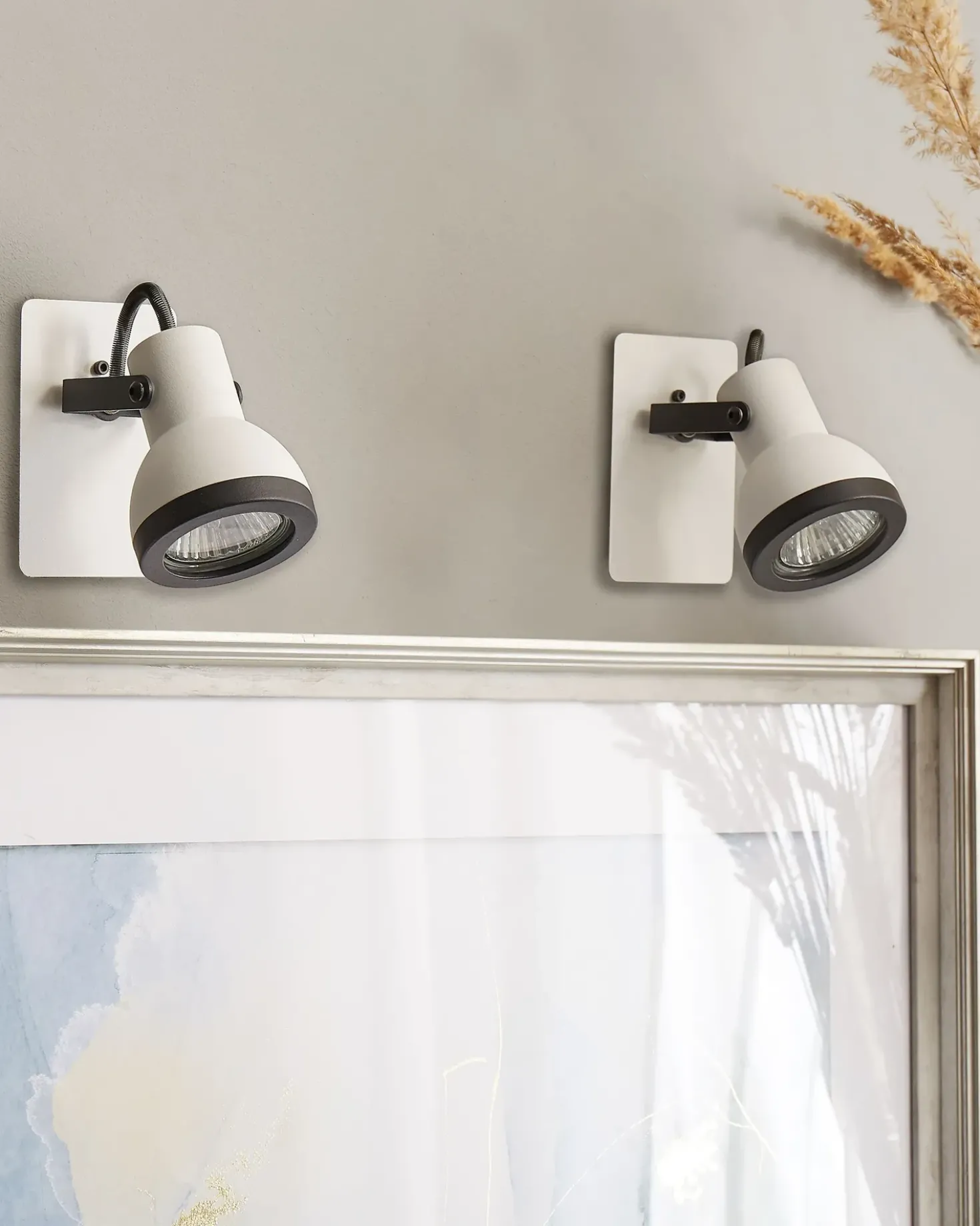 Set di 2 faretti BARO Regolabile Metallo Bianco