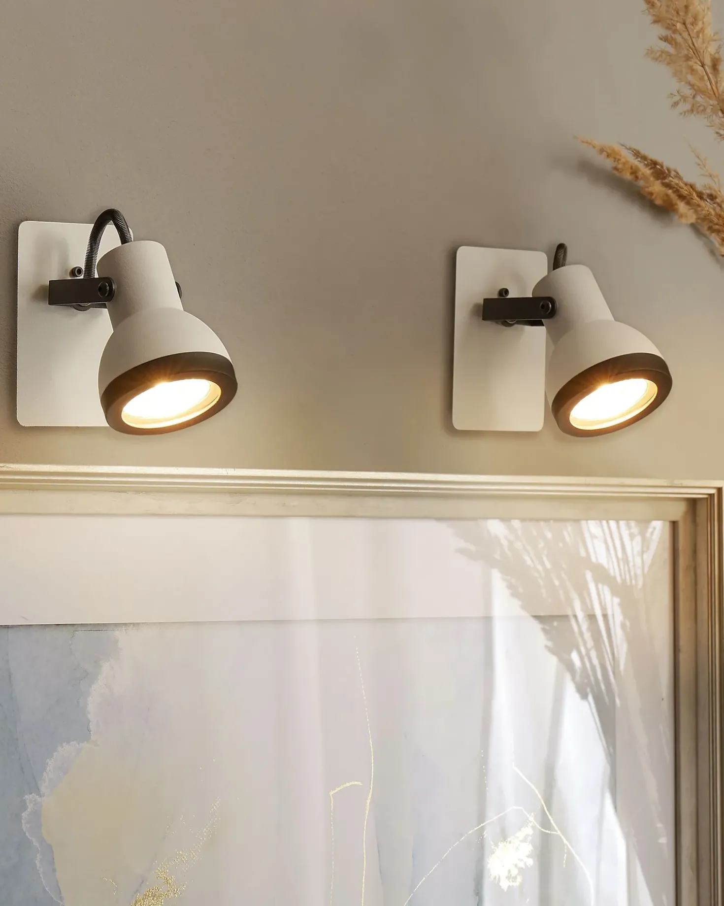 Set di 2 faretti BARO Regolabile Metallo Bianco