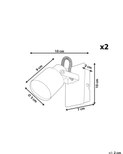 Set di 2 faretti BONTE Regolabile Metallo Argento
