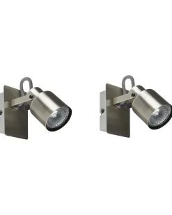 Set di 2 faretti BONTE Regolabile Metallo Argento