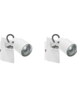 Set di 2 faretti BONTE Regolabile Metallo Bianco