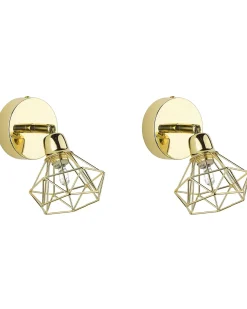 Set di 2 faretti ERMA Regolabile Metallo Oro