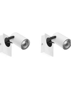 Set di 2 faretti KLIP Regolabile Metallo Bianco
