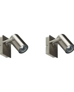 Set di 2 faretti KLIP Regolabile Metallo Argento