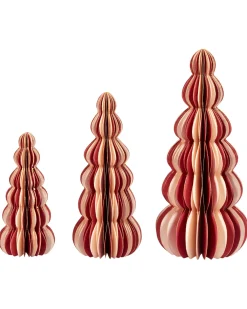 Set di 3 figure DHAULAGIRI Albero di Natale 15/20/25 cm Rosso