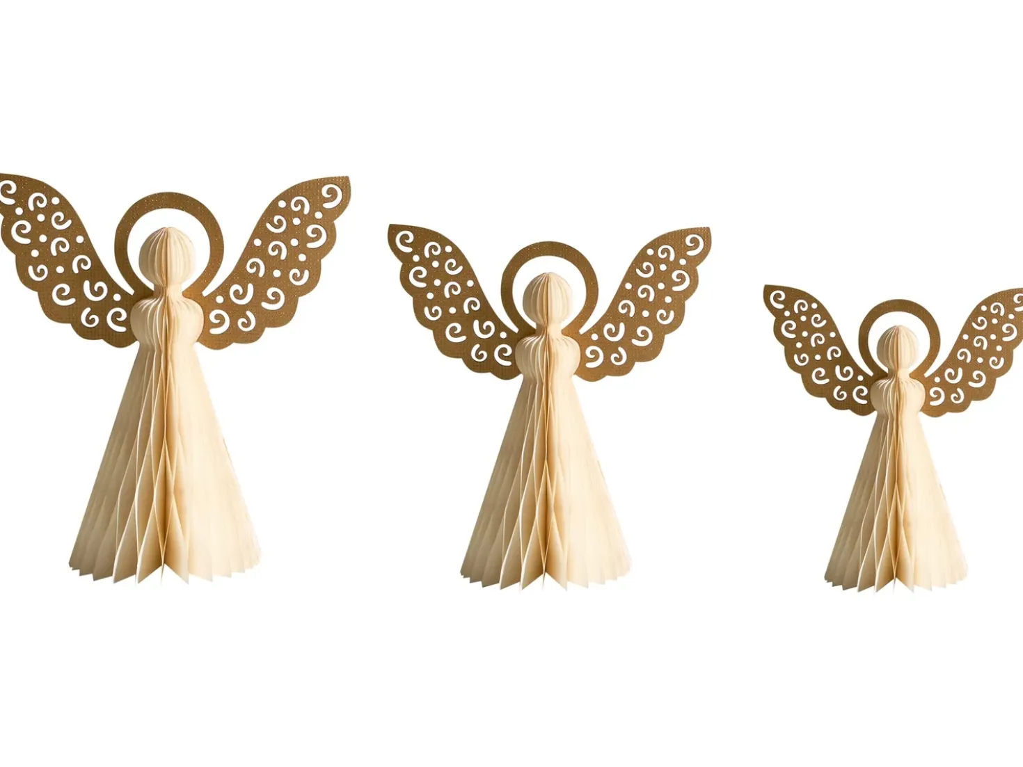 Set di 3 figure EIRA Angelo 24/28/33 cm Beige