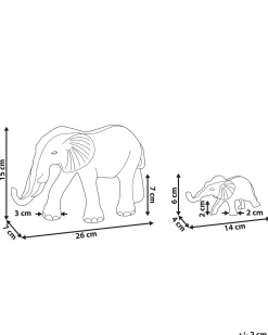 Set di 2 figure Elefante SEDLARI Metallo Oro