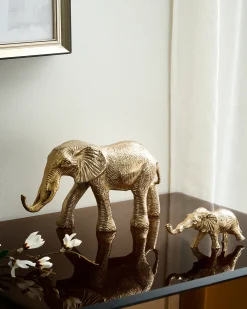 Set di 2 figure Elefante SEDLARI Metallo Oro