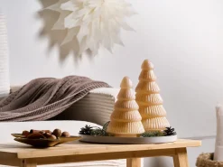 Set di 2 figure FLAREN Albero di Natale 20/25 cm Beige