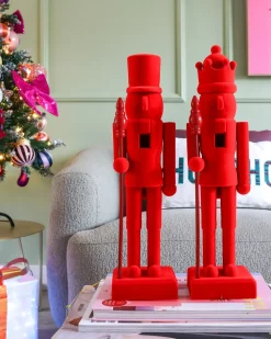 Set di 2 figure FLATEY Schiaccianoci 40 cm Rosso