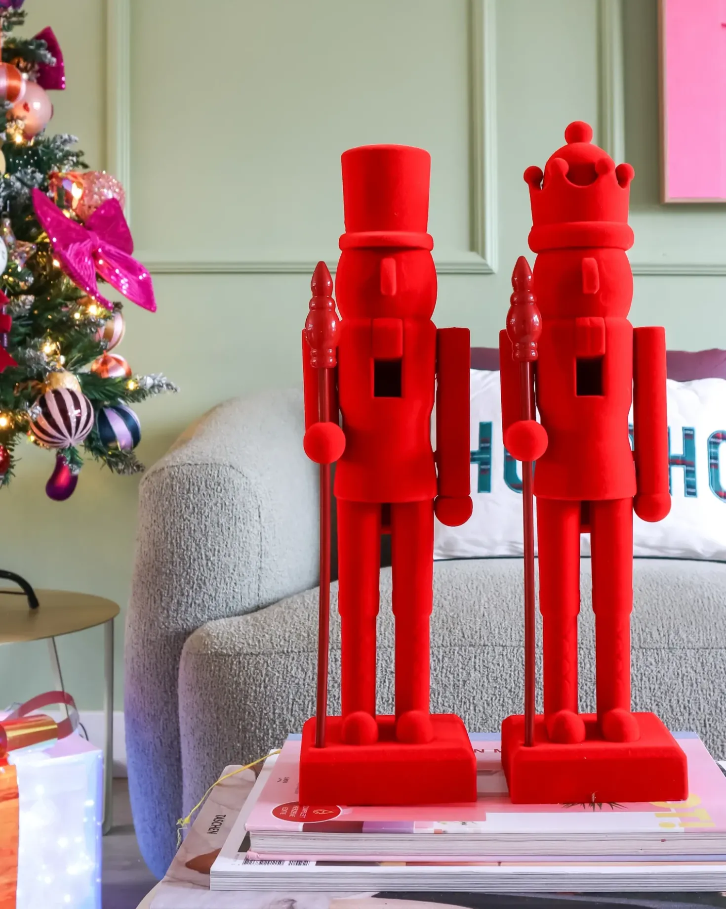 Set di 2 figure FLATEY Schiaccianoci 40 cm Rosso