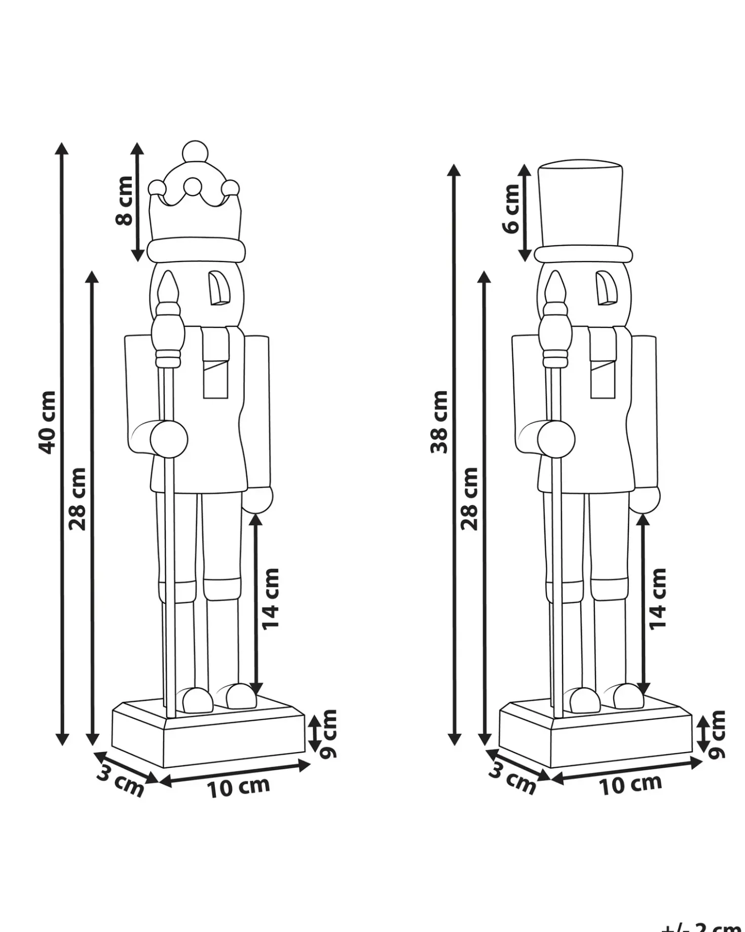 Set di 2 figure FLATEY Schiaccianoci 40 cm Rosso