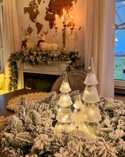 Set di 3 figure LED KIERINKI Albero di Natale 22/27/33 cm Bianco