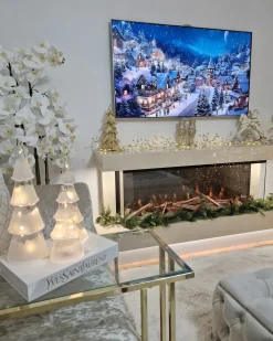 Set di 3 figure LED KIERINKI Albero di Natale 22/27/33 cm Bianco