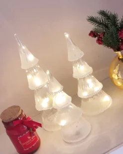 Set di 3 figure LED KIERINKI Albero di Natale 22/27/33 cm Bianco