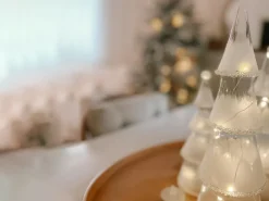Set di 3 figure LED KIERINKI Albero di Natale 22/27/33 cm Bianco