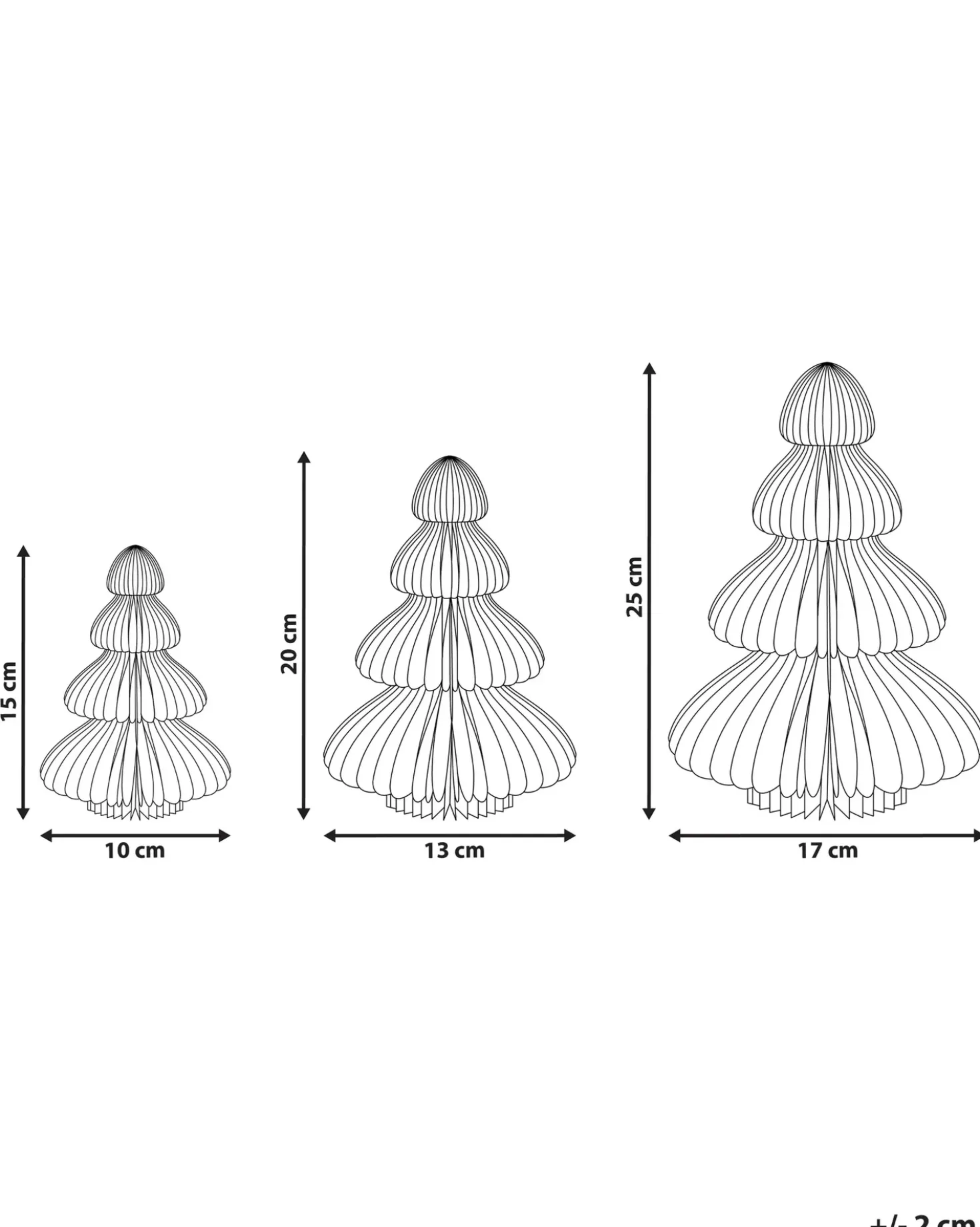 Set di 3 figure NILGIRI Albero di Natale 15/20/25 cm Beige