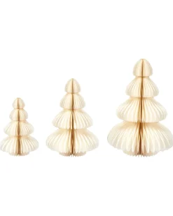 Set di 3 figure NILGIRI Albero di Natale 15/20/25 cm Beige