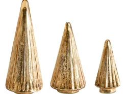 Set di 3 figure OYEREN Albero di Natale 21/29/37 cm Oro