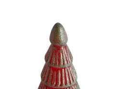 Set di 2 figure PURUVESI Albero di Natale 31/36 cm Rosso/Verde