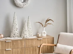 Set di 3 figure ROSAN Albero di Natale 40/50/60 cm Bianco