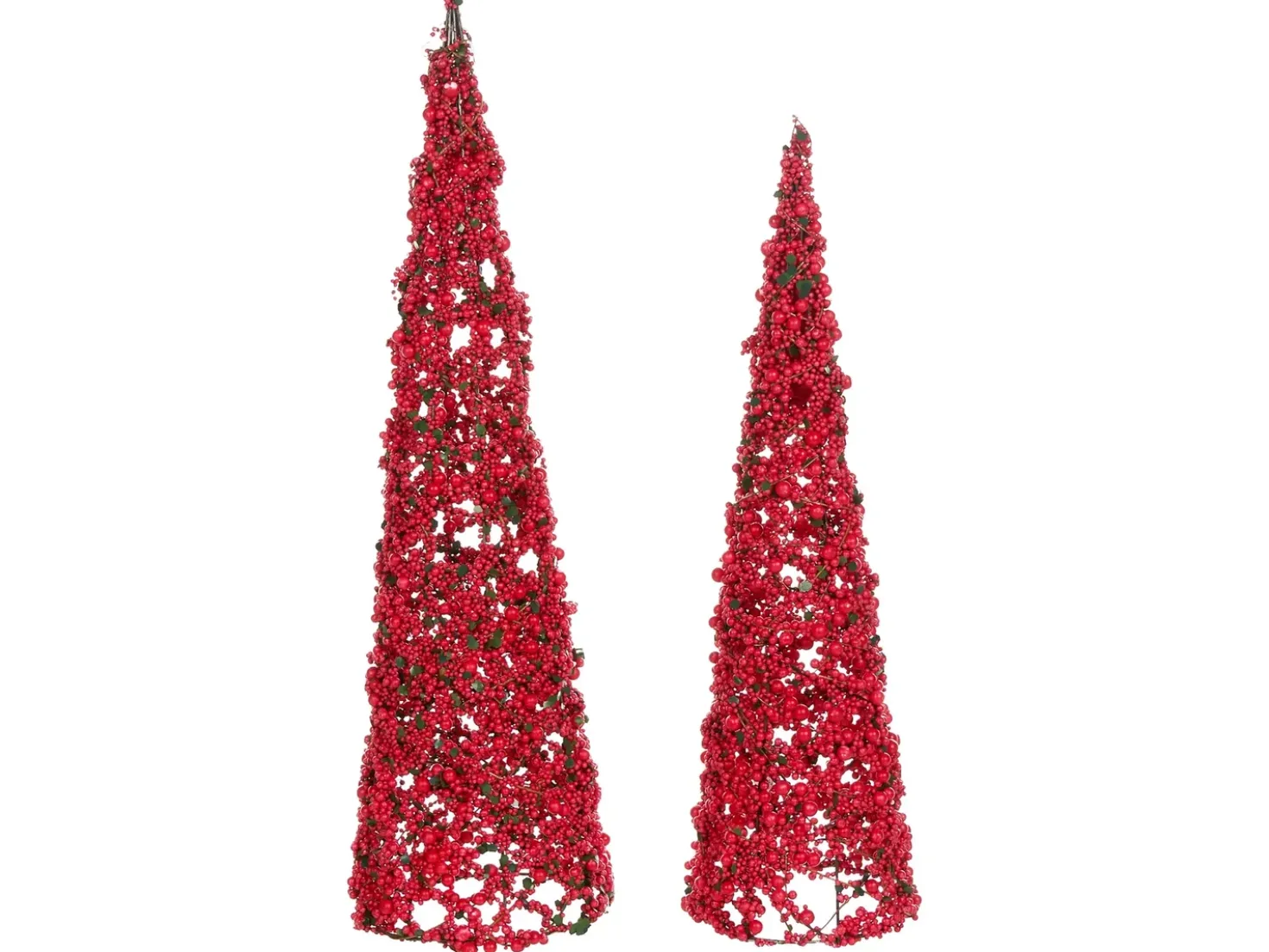 Set di 2 figure ROSAN Albero di Natale 52/60 cm Rosso