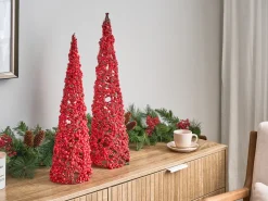 Set di 2 figure ROSAN Albero di Natale 52/60 cm Rosso
