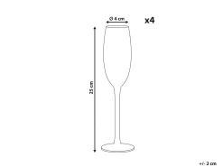 Set di 4 flûte da champagne DIOPSIDE 200 ml Rosa
