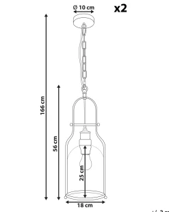 Set di 2 lampadari BASHILO Metallo Nero
