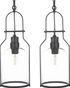Set di 2 lampadari BASHILO Metallo Nero